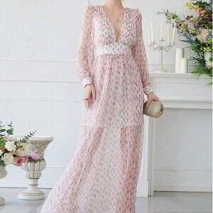 PARTY ALL OVER PRINT PREMIUM BRAND AND QUALITY SPECIAL EVENT MAXI DRESS